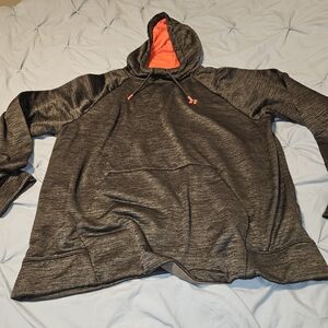 Russell Athletic Gray and Orange Tech Fleece Hoodie Mens Xl Russel